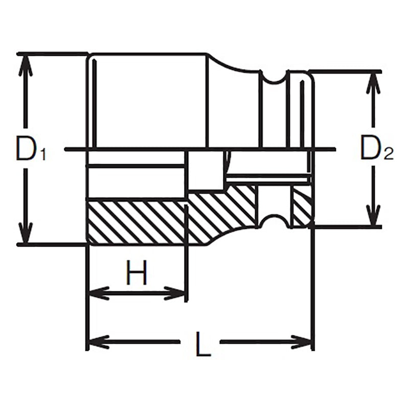 1/2 Sq. Dr. Socket  17mm 4 point Length 40mm