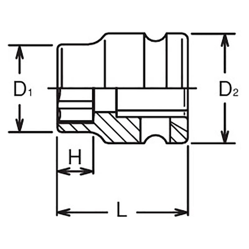 1/2 Sq. Dr. Thin Wall 6-Point Impact Metric Socket  10mm