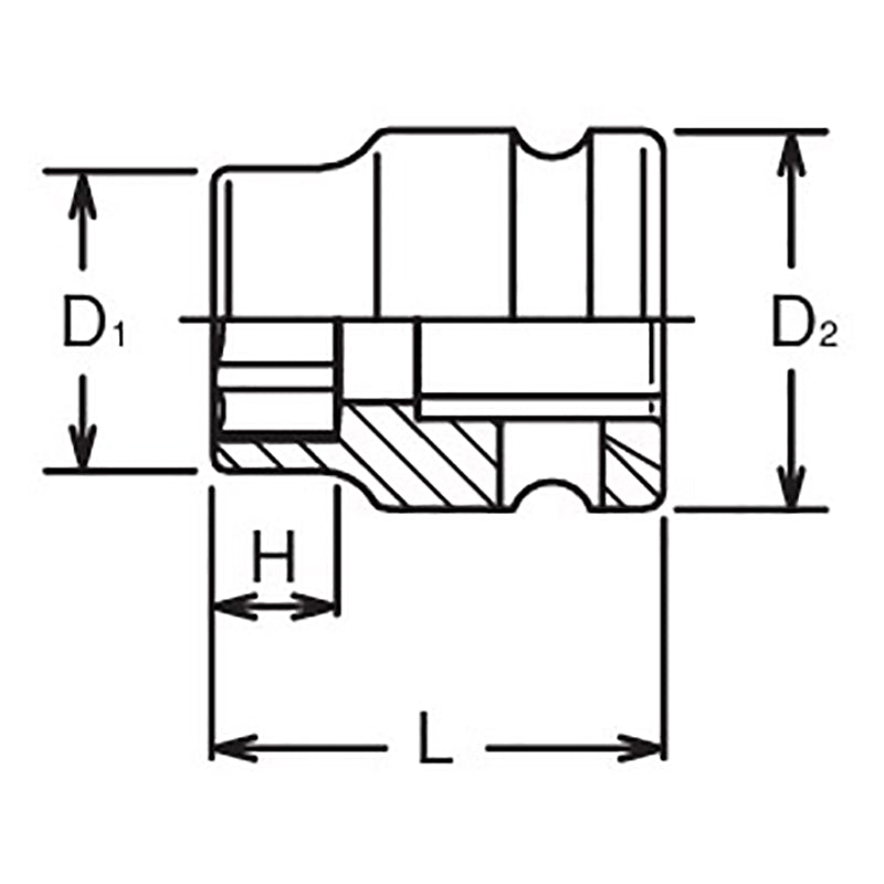 1/2 Sq. Dr. Thin Wall 6-Point Impact Metric Socket  13mm
