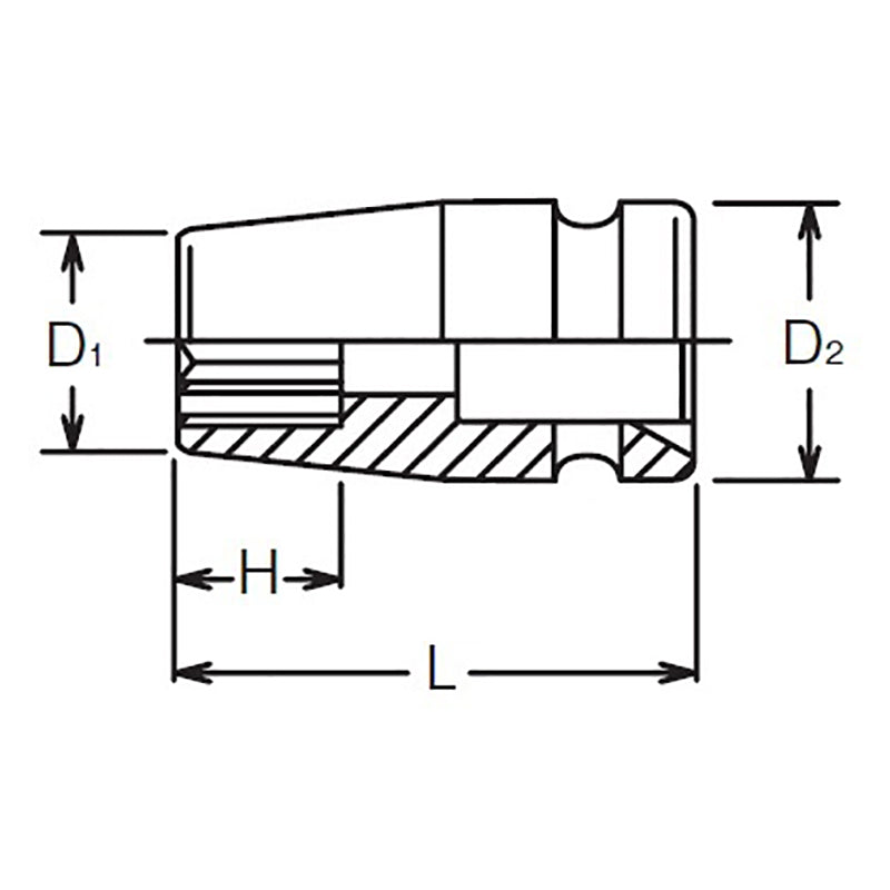 Douille carrée 1/2 pouce, 15/16 pouce, 12 pans, longueur 38 mm 