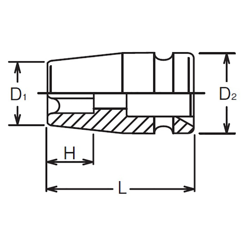 Douille à impact TORXplus® 20EPL à profil bas 1/2 po² - Longueur 42 mm 