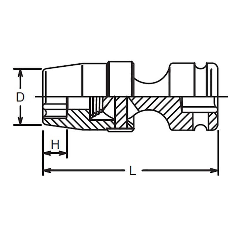 Douille universelle 1/2 Sq. Dr. 24 mm, 6 pans, longueur 73,5 mm 