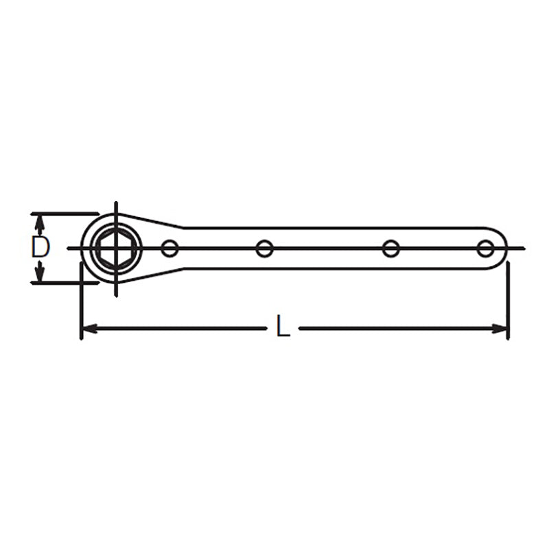 Longueur de la poignée à cliquet : 125 mm 