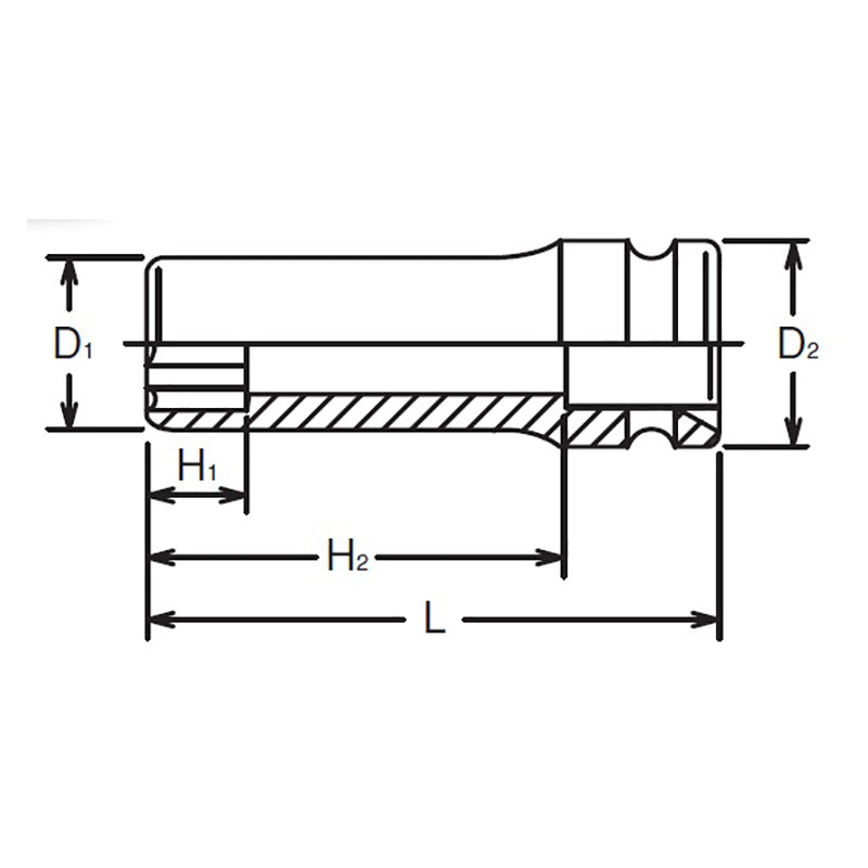 Douille carrée de 5/8 po, longueur de surface 90 mm 