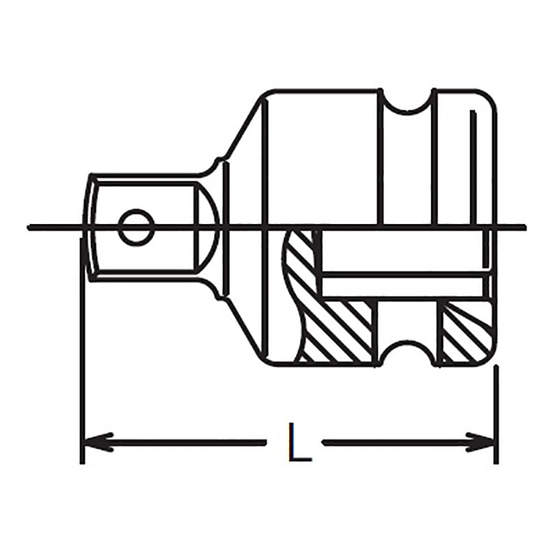 5/8 Sq. Dr. Adaptor  1/2 Square Length 46mm Pin type