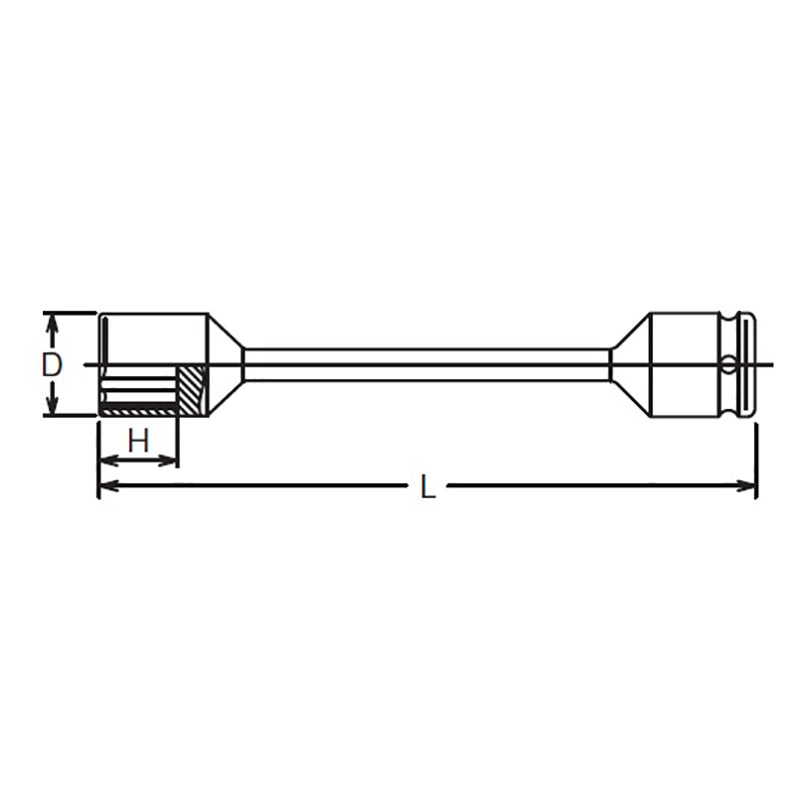 Barre de torsion 3/4 Sq. Dr. 33 mm x 600 Nm, longueur 280 mm 