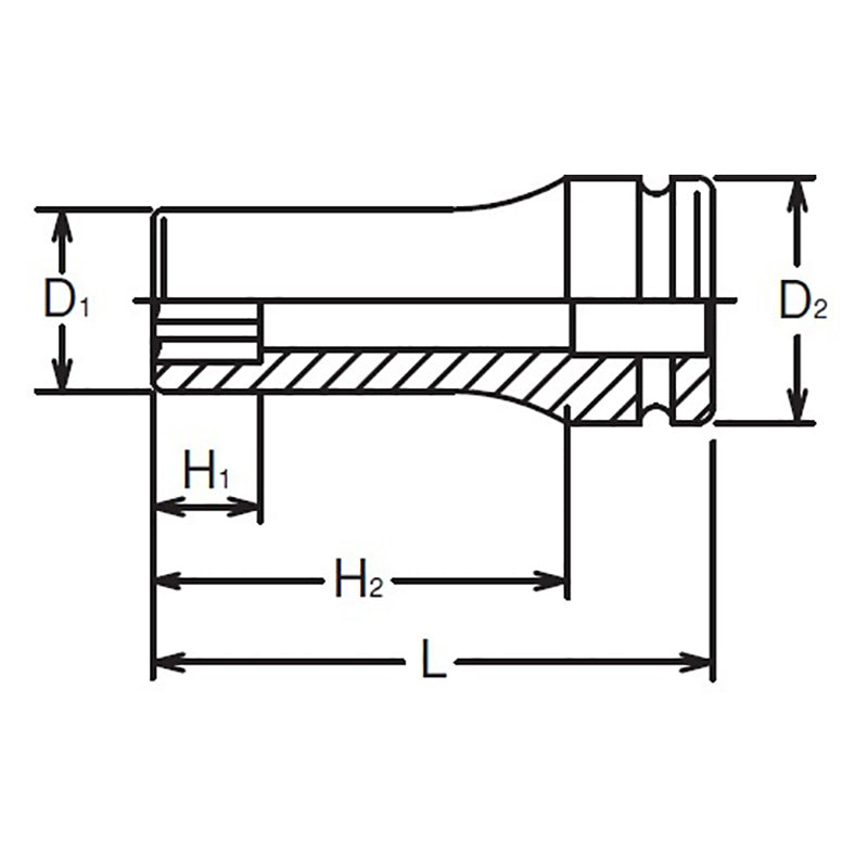 Douille carrée 3/4" (18 mm), longueur d'entraînement 100 mm 