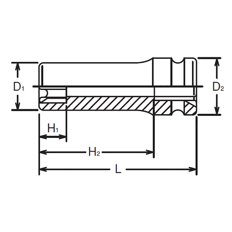 3/4 Sq. Dr. Impact Deep TORX® E24 Socket - Length 100mm