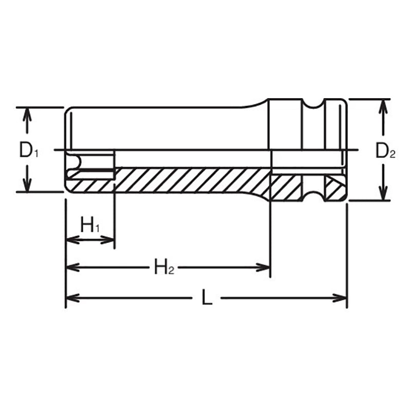 3/4 Sq. Dr. Impact Deep TORX® E26 Socket - Length 100mm