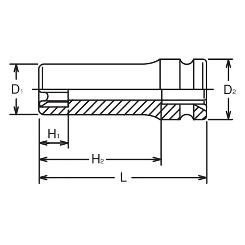3/4 Sq. Dr. Impact Deep TORX® E32 Socket - Length 100mm
