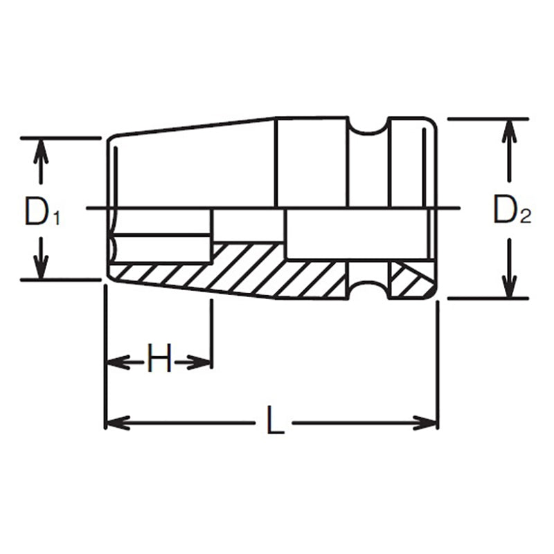 3/4 Sq. Dr. Socket  39mm 6 point Length 57mm