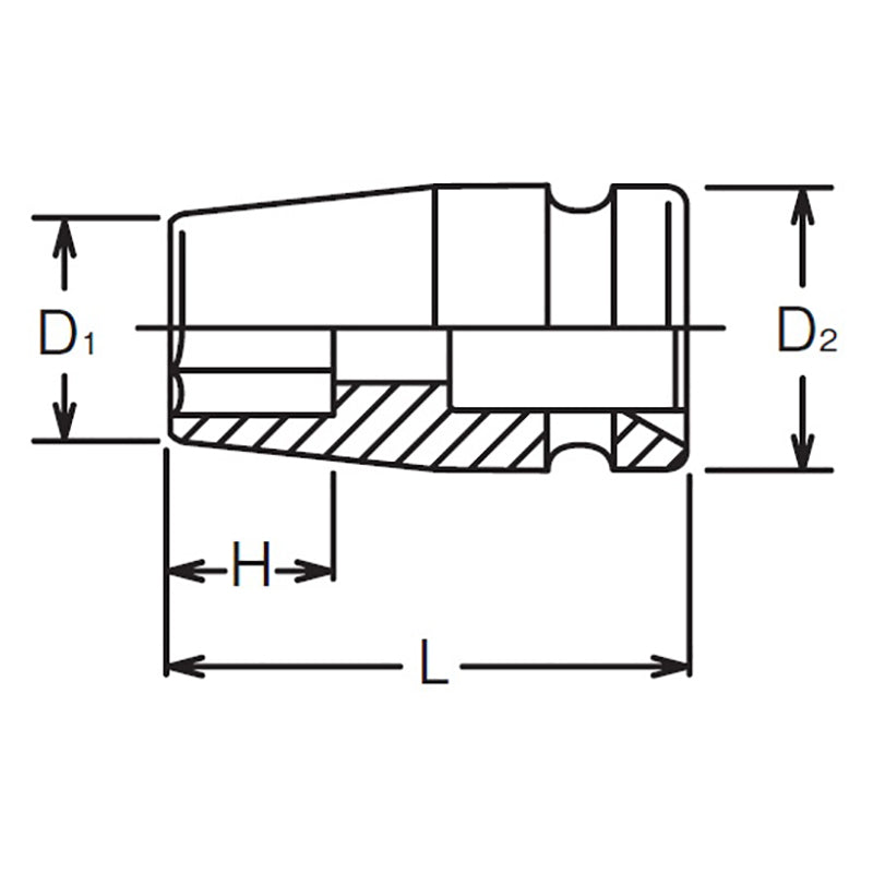 3/4 Sq. Dr. Socket  70mm 6 point Length 70mm