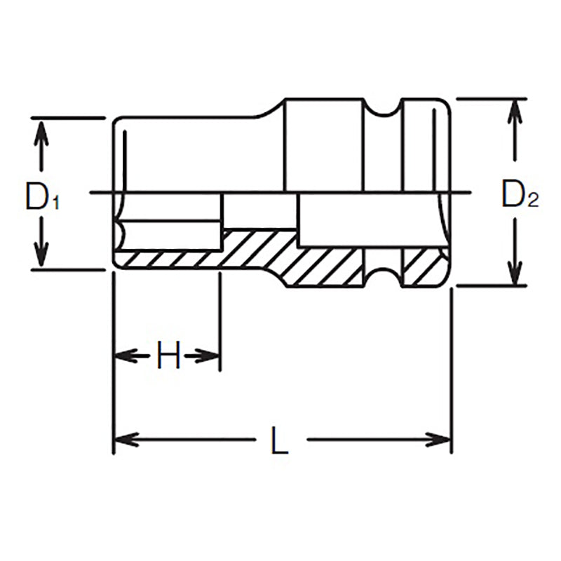 3/4 Sq. Dr. Socket  46mm 6 point Length 62mm Thin walled