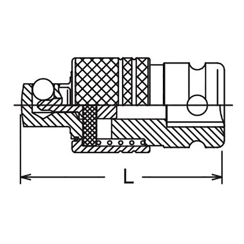 3/4 Sq. Dr. Locking Adaptor  1/2 Square Length 70mm Locking Quick Release
