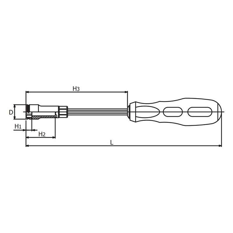 Socket Driver  12mm Nut Grip Length 235mm