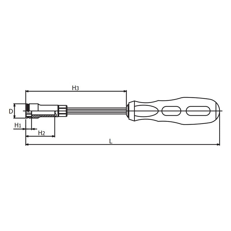 Socket Driver  8mm Nut Grip Length 235mm