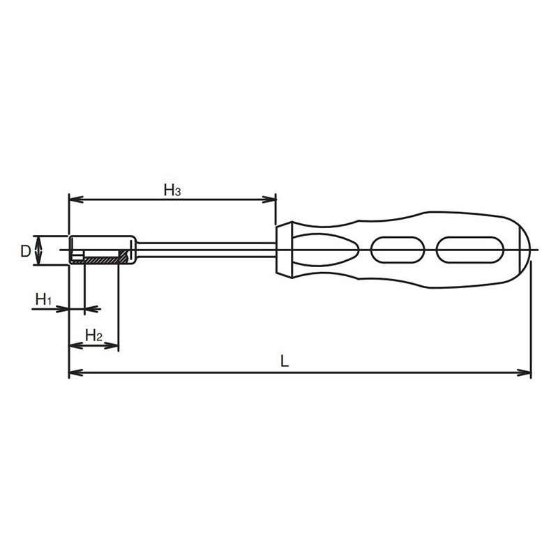 Douille de 11 mm, 6 pans, longueur 245 mm 
