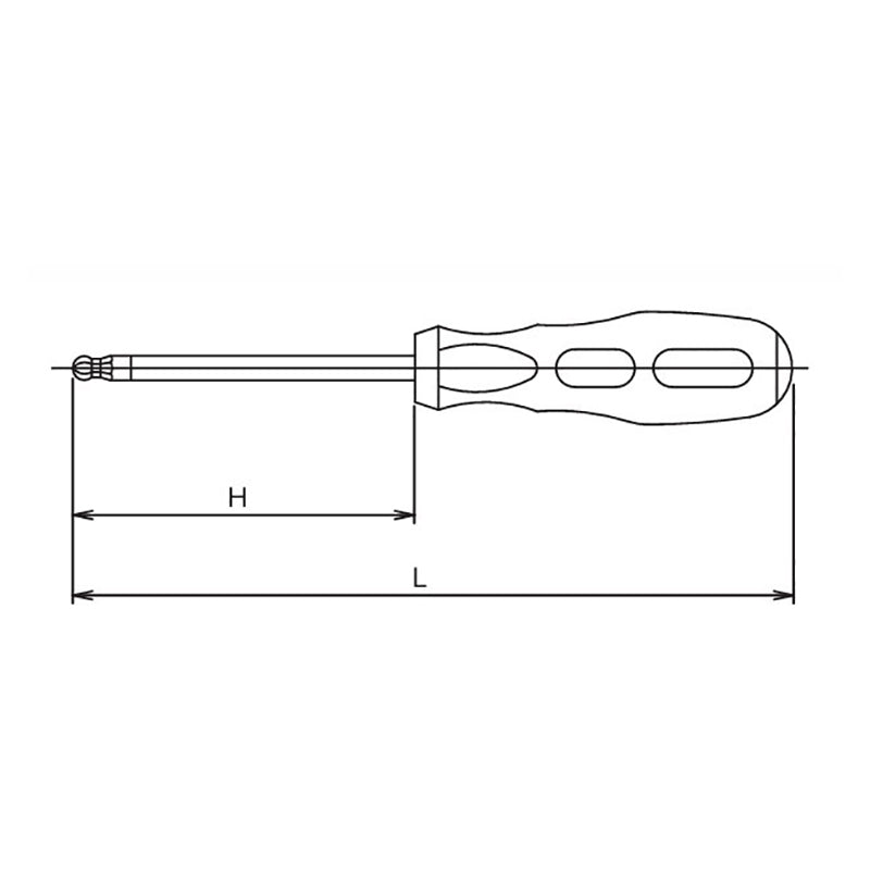 Screwdriver  4mm Ballpoint Hex Length 225mm