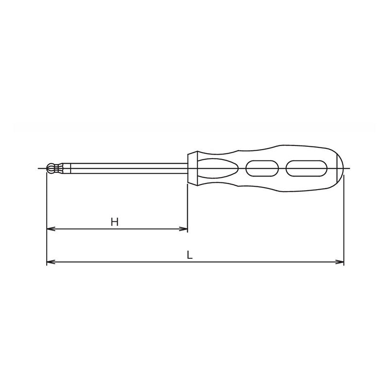 Screwdriver  8mm Ballpoint Hex Length 245mm