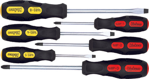 6 Piece Slotted and Phillips Screwdriver Set PH1-2-3/SL5-6-8