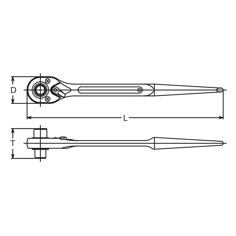 Clé à cliquet Spud 10 x 14 mm, 12 points, longueur 250 mm 