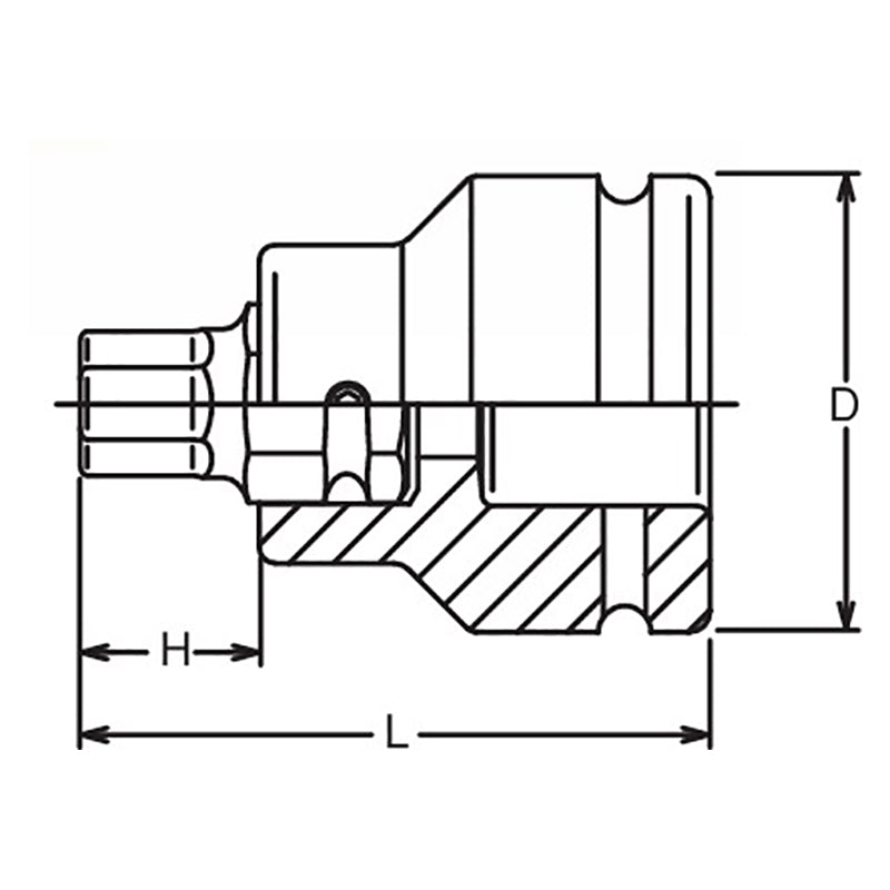 1.1/2 Sq. Dr. Bit Socket  36mm Hex Length 115mm