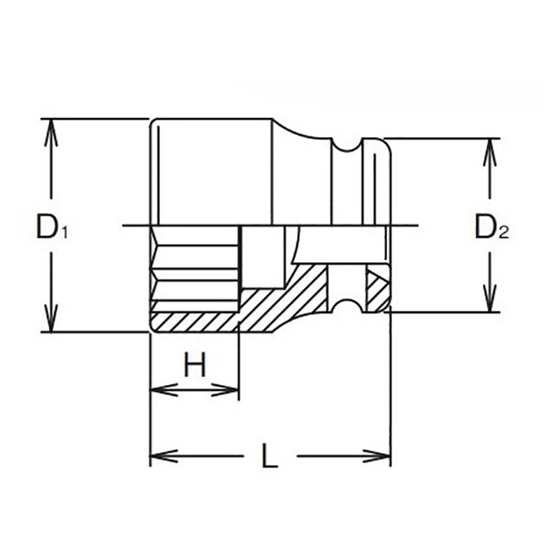 1.1/2 Sq. Dr. Socket  1.11/16 12 point Length 80mm