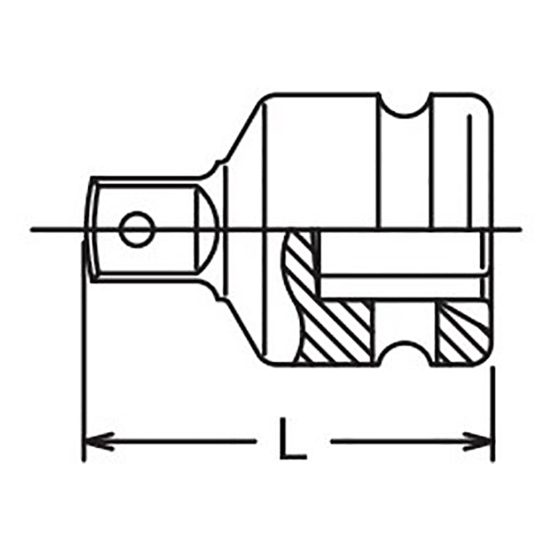 1.1/2 Sq. Dr. Adaptor  1 Square Length 98mm Hole type