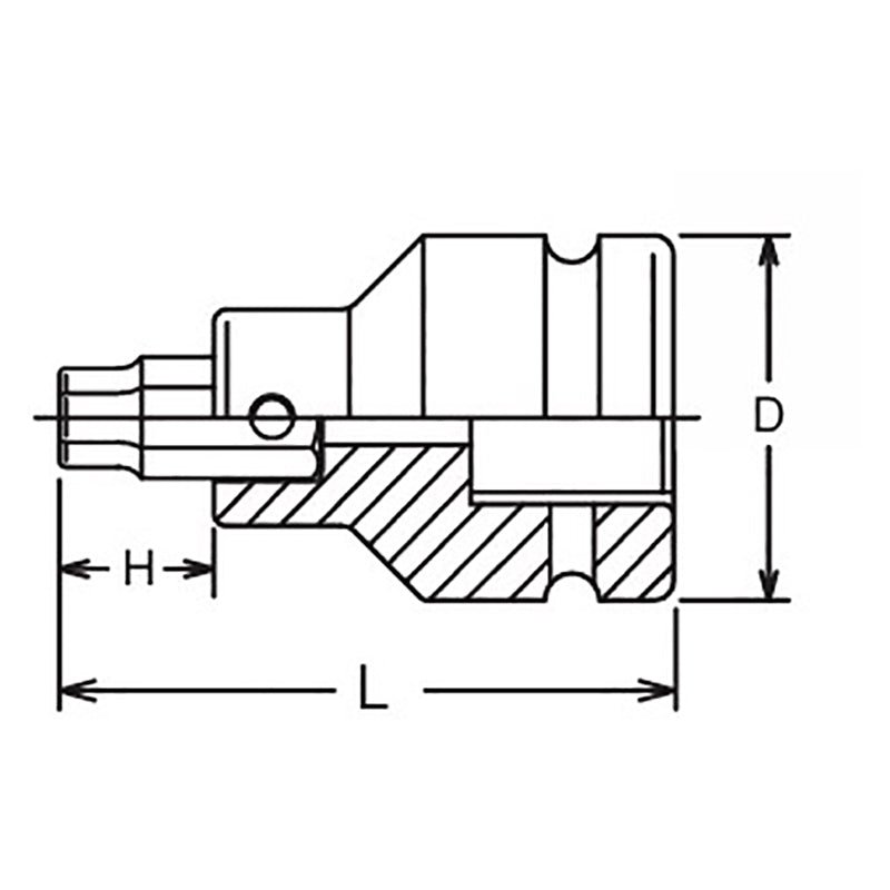 Douille à embout carré 18 mm, hexagone de 92 mm 