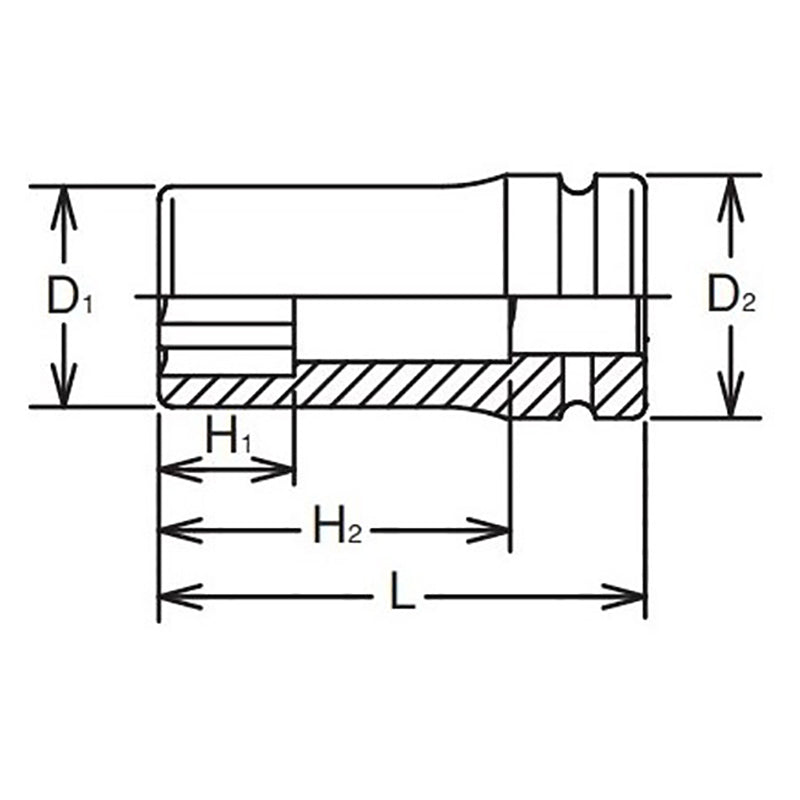 1 Sq. Dr. Socket  24mm Surface Drive Length 108mm