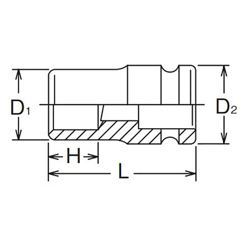 Douille carrée 13/16 pour écrou de roue arrière, longueur 72 mm 