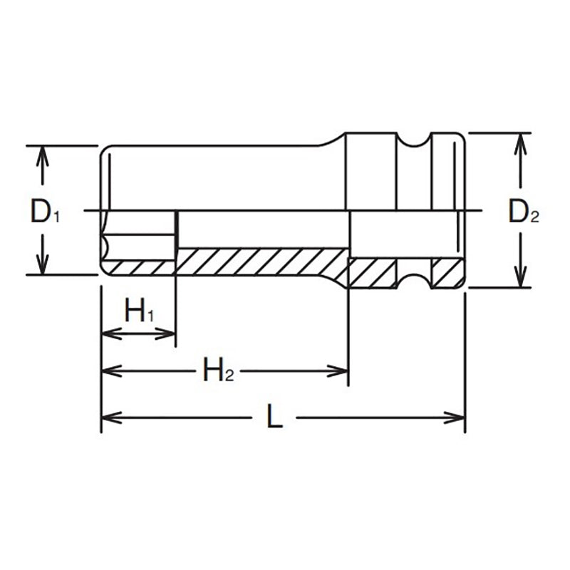 2.1/2 Sq. Dr. Socket  120mm 6 point Length 235mm