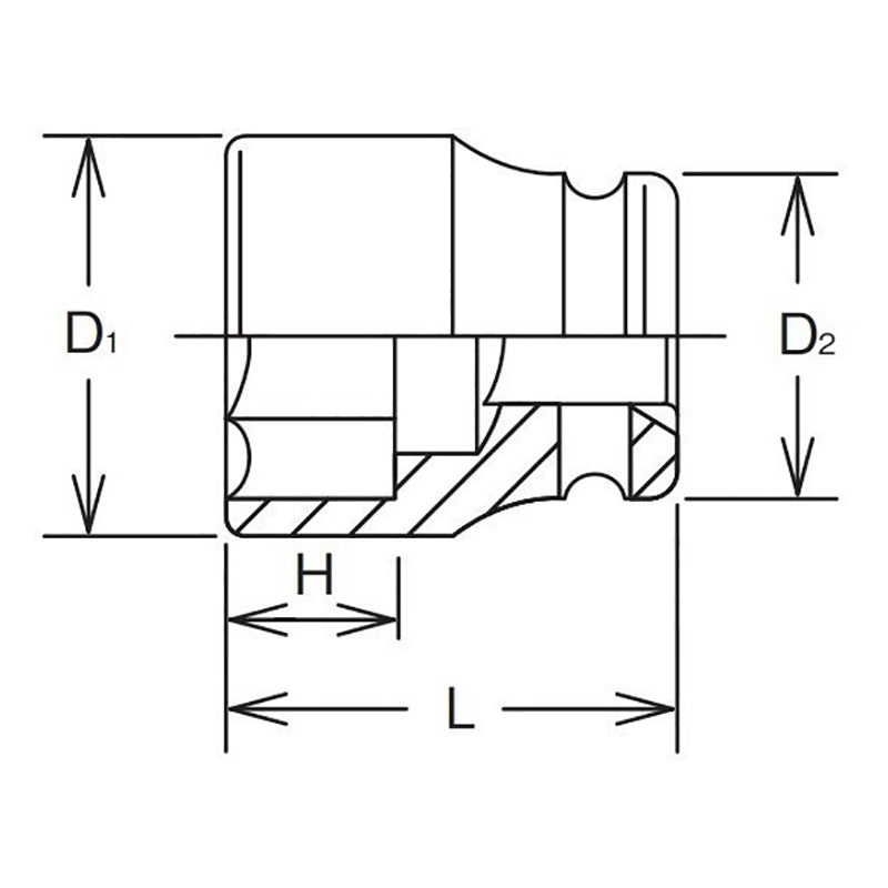 2.1/2 Sq. Dr. Socket  2.3/8 6 point Length 125mm