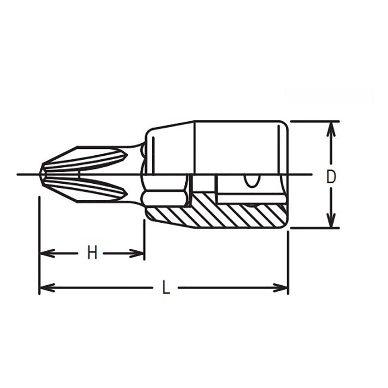 1/4 Sq. Dr. Bit Socket  PH3  Length 28mm