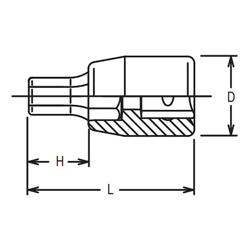 1/4 Sq. Dr. Bit Socket  7mm Hex Length 25mm