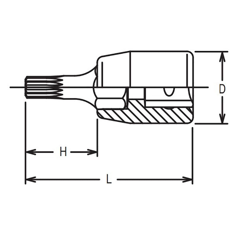 1/4 Sq. Dr. Bit Socket XZN M5  Length 28mm