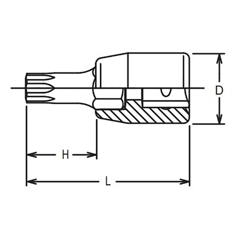 1/4 Sq. Dr. Tamper-Resistant TORXplus® 15IPR Bit Socket - Length 28mm