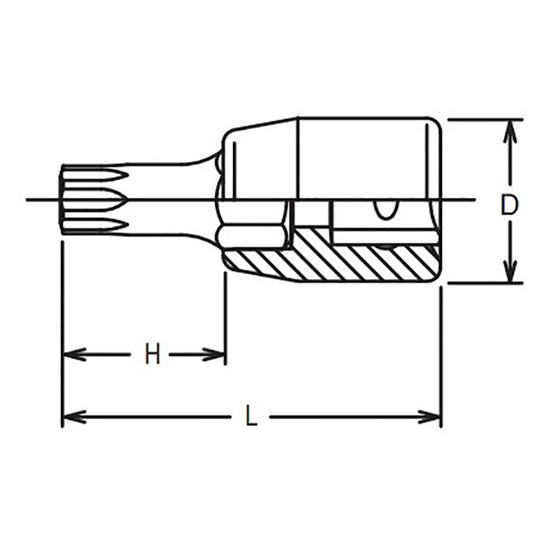 Douille TORX® T8 à entraînement carré 1/4" - Longueur 28 mm 