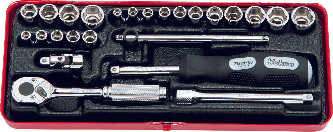 1/4 Sq. Dr. 6 point Socket set   6 point   25 pieces