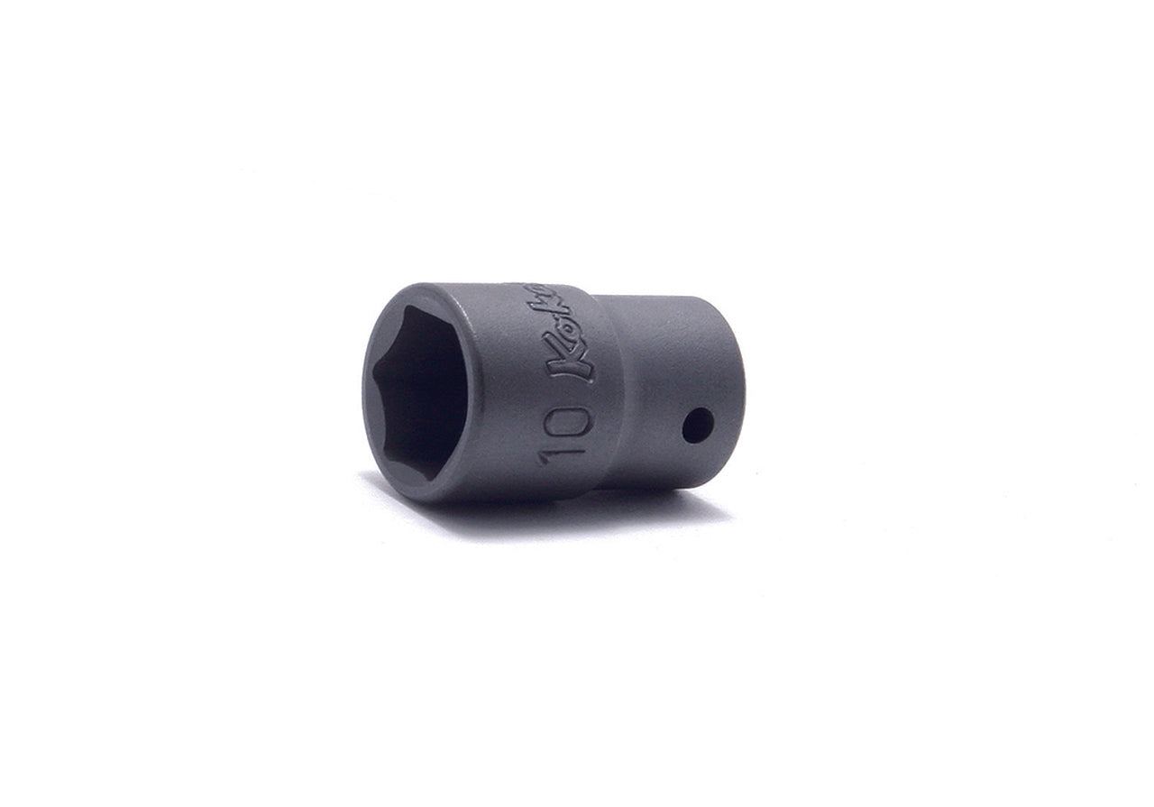 Douille carrée 1/4" (10 mm), 6 pans, longueur 22 mm 