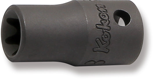Douille TORX® E8 à corps carré 1/4" - Longueur 22 mm 