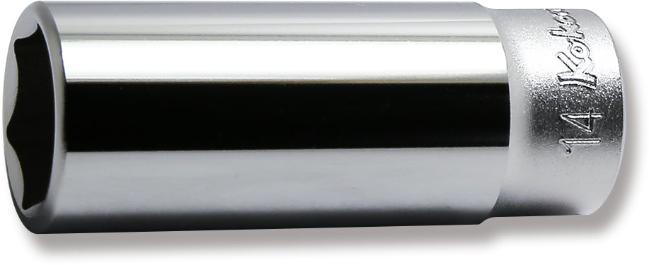 Douille carrée 1/4" (14 mm), 6 pans, longueur 50 mm 
