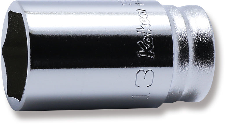 Douille carrée 1/4" 13 mm, 6 pans, longueur 30 mm, série Z 