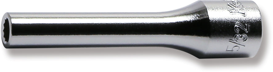 Douille carrée 1/4" 5/32" 12 pans, longueur 50 mm 