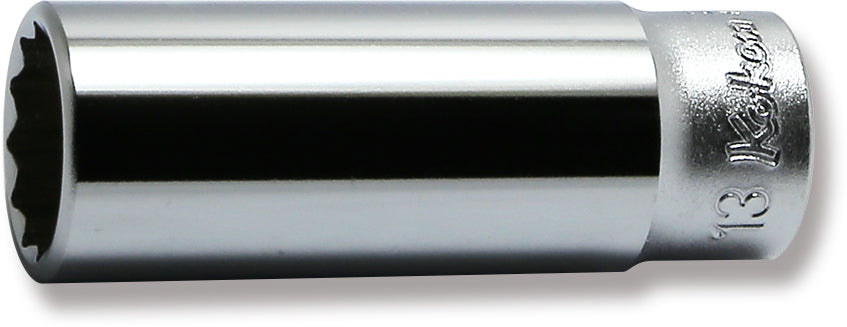 Douille carrée 1/4" (13 mm), 12 pans, longueur 50 mm 