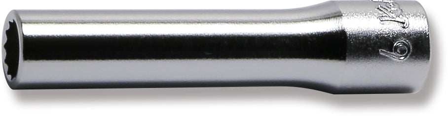 Douille carrée 1/4" 6 mm 12 pans, longueur 50 mm 