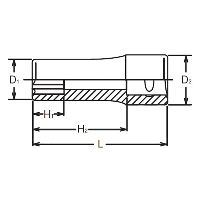 1/4 Sq. Dr. Socket  8mm Surface Length 50mm