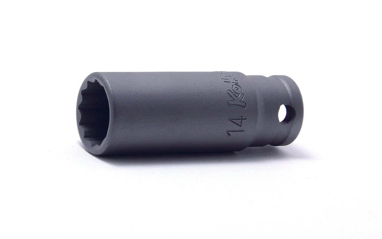 Douille carrée 3/8" (12 mm) à 12 pans, longueur 55 mm 
