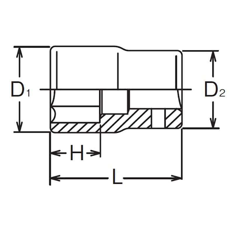 3/8 Sq. Dr. Socket  11mm 6 point Length 26mm