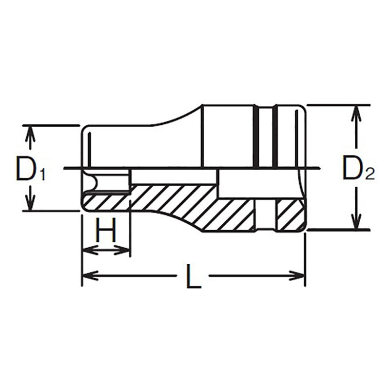 3/8 Sq. Dr. Industrial TORX® E6 Socket - Length 26mm